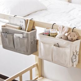 Bags Creative Canvas Storage Hanging Bag Home Bedside Pockets Storage Bag Dormitory Books Snacks Ipad Sundries Organizer