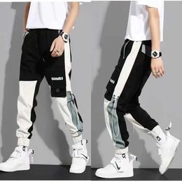 Men's Pants Mens Trendy Flce Cargo Pants With Multi Pockets Casual Strtwear Hip Hop Cool Joggers For Outdoor Y240422