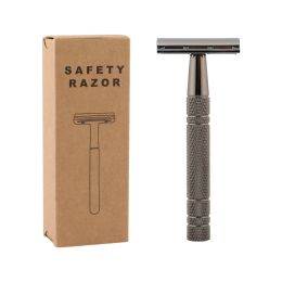Shavers Manual Shaver Razor For Men Safety Razor Clipper Manual Hair Scraper 1 Handle 5 Blade Knife Holder Shaver DoubleSided Blade