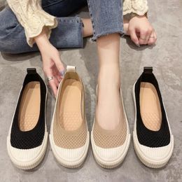 Casual Shoes 2024 Women's Summer Flats Round Head Woven Fabric Fashion Flat Loafers Spring And Fall