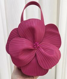 Shoulder Bags Ladies Evening Women Luxury Designer Handbags And Purses 2024 In PU Flowers Hanging Ornaments Small Top Handle