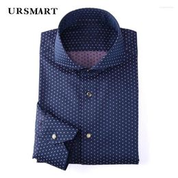 Men's Casual Shirts Custom Mens Windsor Collar Long Sleeve Shirt Purple Jacquard Cotton Slim For Men