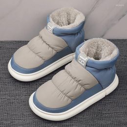 Casual Shoes 2024 Winter Home Cotton Plush Warm Slippers Waterproof Men Indoor Slides Couple Lovers Big Size 35-45