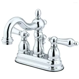 Bathroom Sink Faucets Classic Heritage Brass Faucet 4" Centerset With -Up Drain