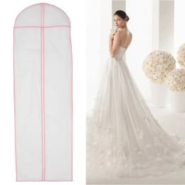 Covers 180cm Long Wedding Dress Dust Cover with Zipper Nonwoven Fabric Garment Suit Storage Bag Clothing Protector Cover for Wardrobe