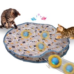 Toys Rolling in Pouch Cat Toys Interactive Ball Hide and Seek Cat Catching Game Ball Motion Activate Chirping Smart Cat Toy Exercise