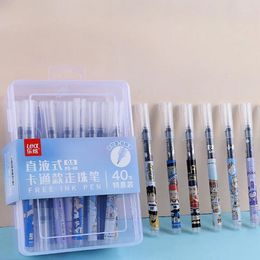 40Pcs Boxed Exam Signature Ballpoint Pen 0.5mm Black Ink High Capacity Gel Pens For Writing School Office Stationery Supplies