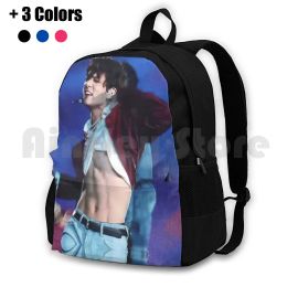 Backpacks Damn Kookie Outdoor Hiking Backpack Waterproof Camping Travel Jimin Sexy Hentai Abs Anime Sweater Christmas Winter Jungkook