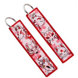 Keychains Japanese Mask Embroidery Key Fobs For Women Car Chains Cute Keyring Accessories Backpack Pendant Chain