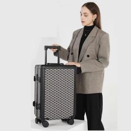 Luggage TRAVEL TALE 20"24" Inch Women Spinner Retro Aluminum frame Trolley Bag Travel Suitcase Set Hand Luggage On Wheel