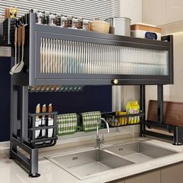 Kitchen Storage Rust-proof Sink Rack For Dust-proof Organiser Tableware Shelf Multi-functional Drain Racks C