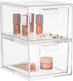 Bins Acrylic Stackable Makeup Organizer Transparent Storage Drawer Fridge Organizers Bins Storage Box for Kitchen Cabinets Pantry