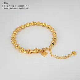 Charm Bracelets 24K Yellow Gold GP For Women Buddha Beaded Chain Bracelet & Bangles Pulseira Femme Wedding Jewellery Accessories