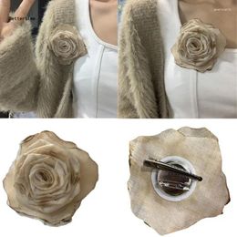 Hair Clips B36D Hairpin Flower Pin Clip Elegant Burned-style Bunches Headwear Sweet Balletcore