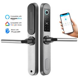 Control Waterproof Outdoor Cerradura Inteligente Bluetooth TTlock App Smart Home Electronic Fingerprint Smart Lock on Aluminum Door