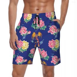 Men's Shorts Swimwear Northeast Big Flower Board Summer Cute Hawaii Short Pants Men Custom Surfing Breathable Beach Trunks