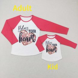 Clothing Sets Western Fashion Adult Bless YOUR Valentine's Day Long Sleeve Top Wholesale Boutique Clothes RTS Summer