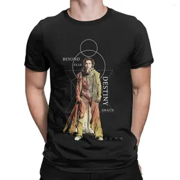 Men's T Shirts Dune Awaits Poster Atreides Movie Portrait Geometric Arrakis Shirt Vintage T-Shirt Cotton