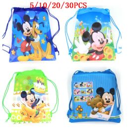 Bags 5/10/20/30pcs Mouse Nonwoven Bag Fabric Backpack Child Travel School Bag Dcoration Mochila Drawstring Gift Bags