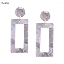 Stud Earrings Bohemia Flower Resin Studs For Women Chunky Geo Rectangle Pendant Post Fashion Jewellery Pendientes Cute Earring