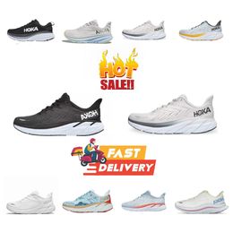 New Luxury designer hokeh shoes One Bondi 8 Running Shoes Womens Platform Sneakers Clifton 9 Men black White Harbour Men Trainers Runnners