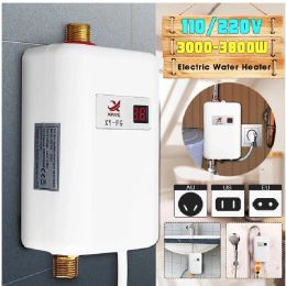 Heaters home appliance Tankless Electric Water Heater Bathroom Kitchen Instant Water Heater Temperature display Heating Shower Universal