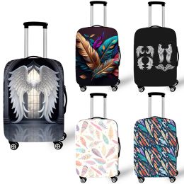 Accessories Bird Feather Print Luggage Cover for Travel Angel Wings Pattern Antidust Trolley Case Covers Elastic Suitcase Protective Covers