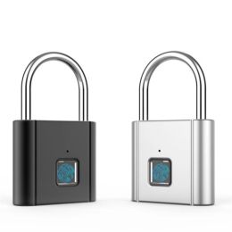 Control Waterproof USB Rechargeable Door Lock Fingerprint Smart Padlock Quick Unlock Zinc Alloy Metal Selfimaging Chip 10 Fingerprints