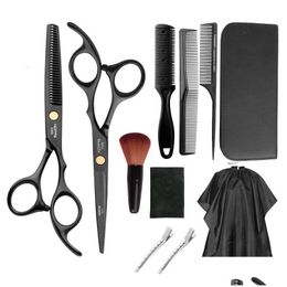 Hair Scissors Professional Hairdressing Set Barber Thinning Shears Cutting Tool Hairdresser 240228 Drop Delivery Dhvee