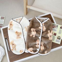 Dog Apparel Autumn Winter Cartoon Clothes For Small Large Dogs Bear Fleece Puppy Vest Cute Chihuahua Pomeranian Coat Costume