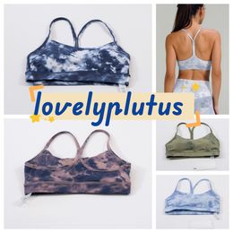 Womens Y Back Sports Bra - Padded Racerback Low Impact Spaghetti Thin Strap Workout Yoga Tie-dye Bra with Removable Cups