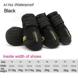 4pcsset Pet Dog Shoes Reflective Waterproof Boots Warm Snow Rain Pets Booties Antislip Socks Footwear For Medium Large 240411