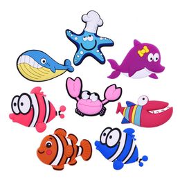 Anime ocean sea charms wholesale childhood memories funny gift cartoon charms shoe accessories pvc decoration buckle soft rubber clog charms