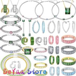 Strands 2024 Matrix Necklace Earrings Bracelet Ring Fine Jewellery Set for Women Stainless Steel Luxury Charm Matrix Tennis Romantic Gifts