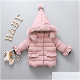 Down Coat Retail 9 Colours Kids Winter Coats Boys Girls Luxury Designer Thicken Cotton-Padded Infant Baby Girl Jacket Hooded Jackets Dr Dhnsm