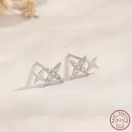 Stud Earrings 2024 Japanese And Korean Product 925 Sterling Silver Star Zircon For Women's Fashion Personalised