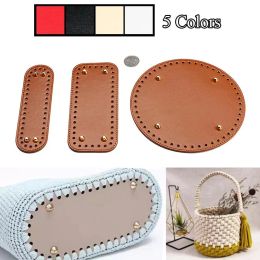 Leathercraft High Qualtiy Oval Round Bottom for Knitted Bag Leather Bag Accessories Handmade Bottom with Holes Diy Crochet Bag Bottom