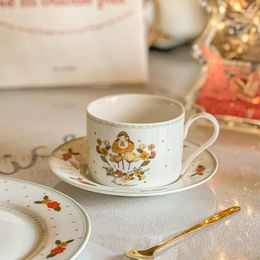 Cups Saucers Wudruncy Finnish Retro French Afternoon Tea Ceramic Coffee And Girl's Heart Household