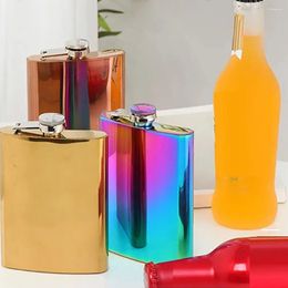Hip Flasks Electroplated Flask Creative Portable 8oz Liquor Stainless Steel Leakproof Whisky Flagon Unisex