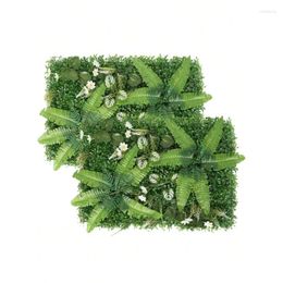 Decorative Flowers 1Pc 16'' X 24'' Artificial Leaf Topiary Hedges Panels Grass Wall For Privacy Fence Backyard Screen Outdoor Garden Wedding