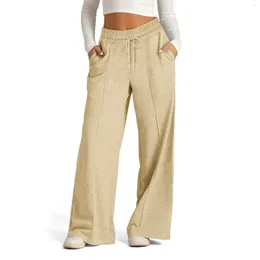 Women's Pants Solid Cotton Linen Women 2024 High Waist Wide Leg Long Trousers Autumn Female Clothing Elegant Fashion Length Pant