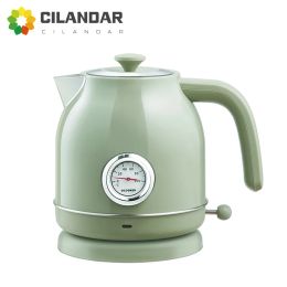 Kettles Burning Kettle Retro thermometer Electric kettle Household burning kettle 304 Stainless steel Rice White 1.7L large capacity