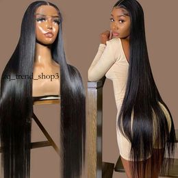 30 Inch Lace Frontal Wig Straight HD Transparent 13x4 220%density 360 Lace Front Human Hair Wig Bone Straight Human Hair Wigs for Women 15
