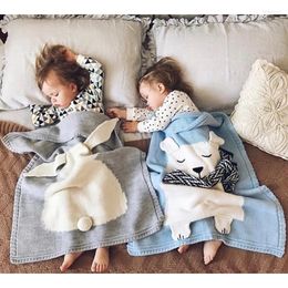 Blankets Arrival Animal Cute Baby Blanket Real Cartoon Bear Throws On Sofa/Bed/Plane Travel Plaids Wool Picnic Thread