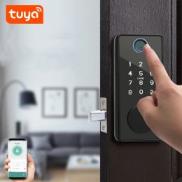 Control Tuya APP Smart Remote Control Biometric Fingerprint Door Lock Password Deadbolt Electronic Automatic Motor Lock Keyless