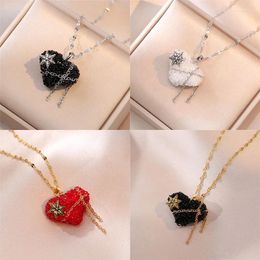 Pendant Necklaces Vintage Design Zircon Star Heart Necklace Stainless Steel Fashion Geometric Tassel Choker Jewellery Gifts For Women Girls