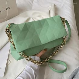 Shoulder Bags Solid Colour Women Leather Handbags Sac Female Chain Bag Fashion Geometry Crossbody For Summer Designer