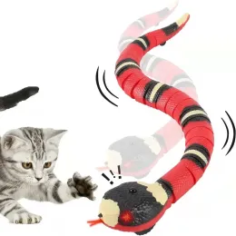 Toys Smart Sensing Snake Cat Toys USB Rechargeable Automatic Funny Cat Game Interactive Toys Electric Training Pet Accessories