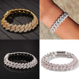 Hip Fashion Hop Tennis for Men Mens Bracelet 13mm Zirconia Stone Chain Bracelets Diamond Plating Sparkling 7/8/9inch Necklaces Chains Unisex Sier Jewellery s s s