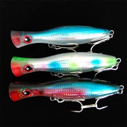 Accessories Noeby 3pcs 16cm 78g Trolling Topwater Popper Lure with Treble Hook for Marlin GT Tuna Saltwater Fishing Tackle NBL9602